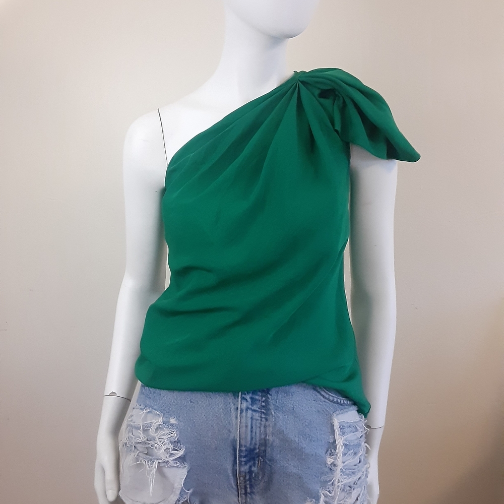NWT The Limited Emerald Green One Shoulder Blouse